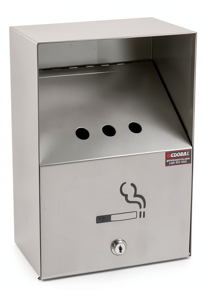 Global Industrial stainless steel smoking receptacle installed on a restaurant patio