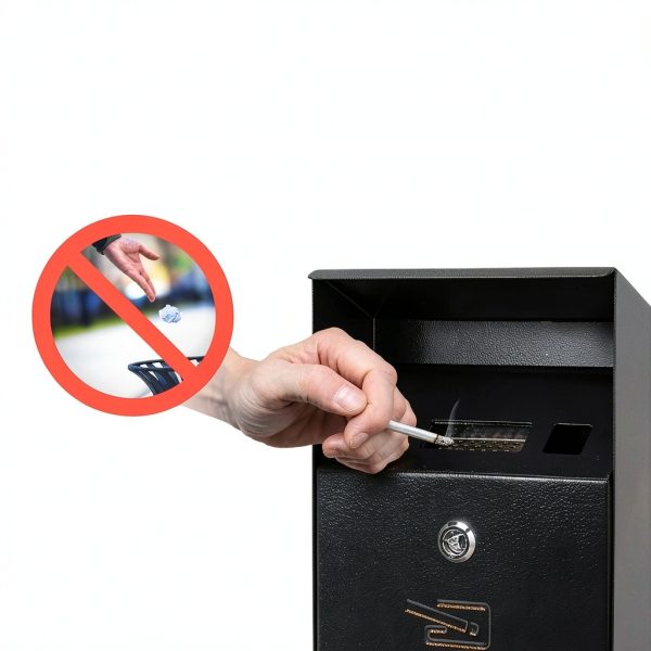 Galvanized Sheet Outdoor Cigarette Butt Receptacle Generic-3