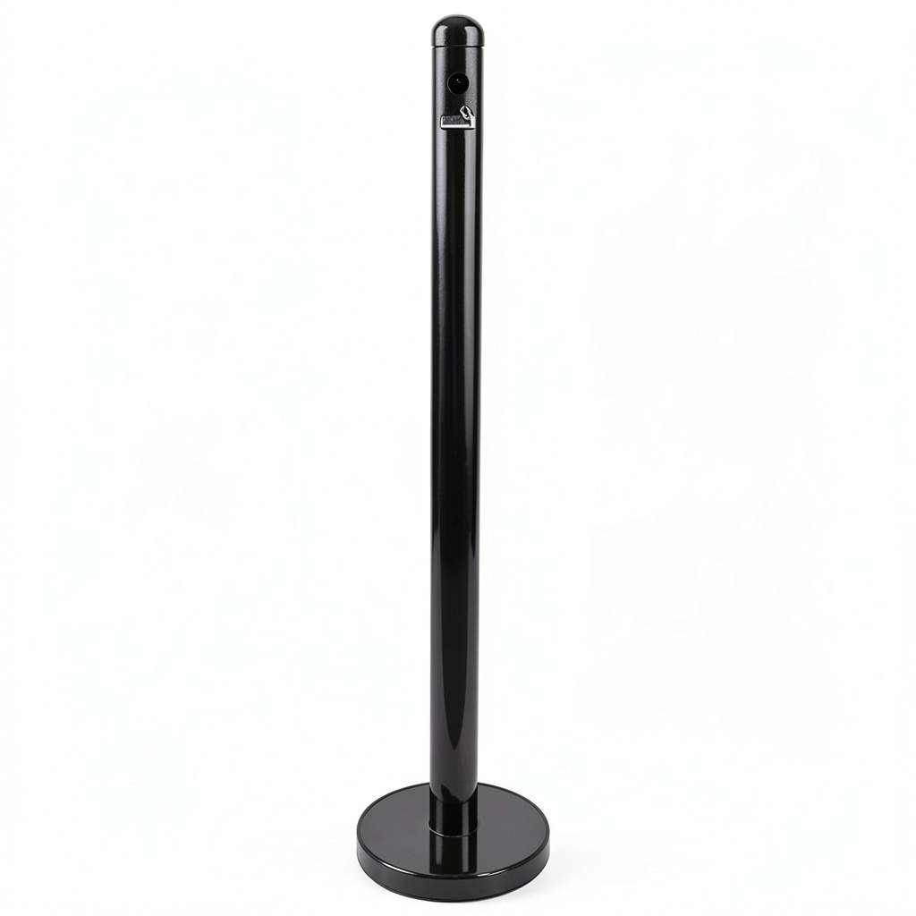 Ashtray pole placed on a restaurant patio