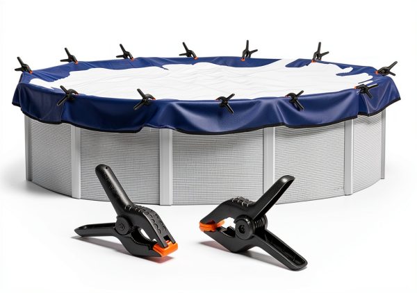 16 Pack Pool Cover Clips for Above Ground Pools Spring Clamps for Backdrop Woodworking, 4.5inch Heavy Duty Clamps for Winter Pool Cover Tools Crafts Photography, Pool Wind Guard Large Plastic Clip-1