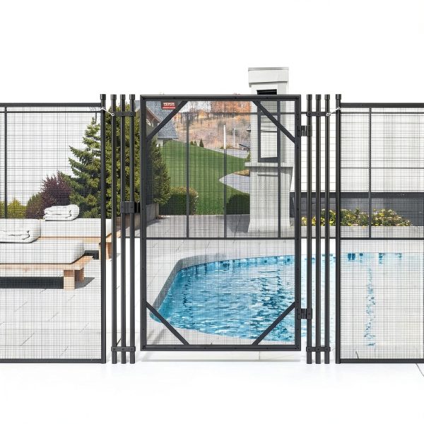 VEVOR Pool Fence Gate, 4 x 2.5 FT Pool Gate for Inground Pools, Pool Safety Fence Gate Kit with Stainless Steel Latch, Removable Child Safety Pool Fencing, Easy DIY Installation-1