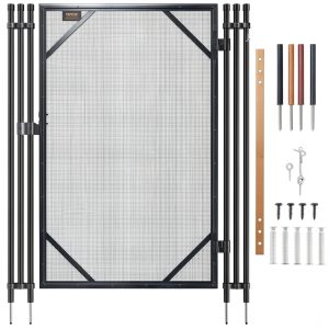 VEVOR Pool Fence Gate, 4 x 2.5 FT Pool Gate for Inground Pools, Pool Safety Fence Gate Kit with Stainless Steel Latch, Removable Child Safety Pool Fencing, Easy DIY Installation-0