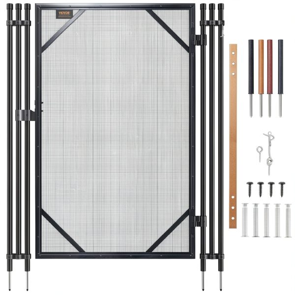 VEVOR Pool Fence Gate, 4 x 2.5 FT Pool Gate for Inground Pools, Pool Safety Fence Gate Kit with Stainless Steel Latch, Removable Child Safety Pool Fencing, Easy DIY Installation-0