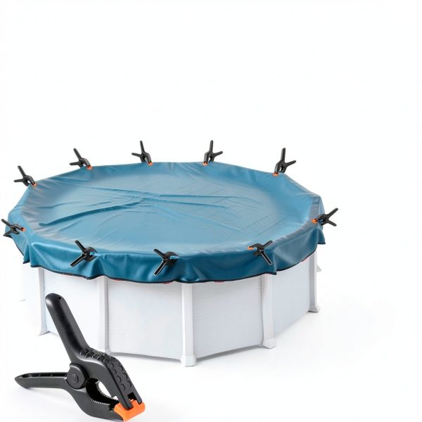 16 Pack Pool Cover Clips for Above Ground Pools Spring Clamps for Backdrop Woodworking, 4.5inch Heavy Duty Clamps for Winter Pool Cover Tools Crafts Photography, Pool Wind Guard Large Plastic Clip-6