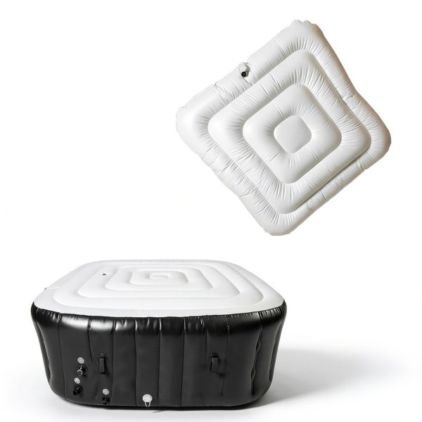 Inflatable Hot Tub Cover Compatible with Most of Our Spa Hot Tub Range Energy Saving Lid for Outdoor Inflatable Hot Tub for Foldable Protective Rain Overflow Cover-4