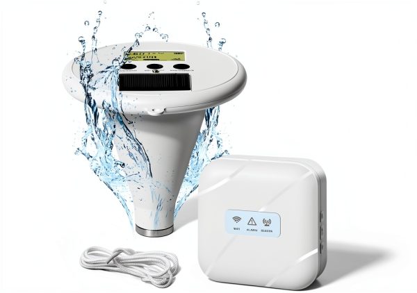 WiFi Pool Alarm, Zuomeng Solar Wave Pool Alarm with Optimal Sensitivity, Remote Control by App, Dual Alarming via Device & App, Offering Extra Protection for Your Child and Pet-0