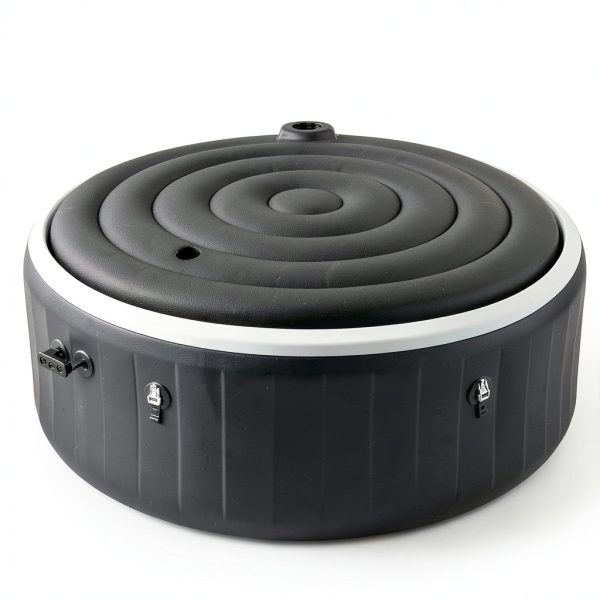 Inflatable Hot Tub Cover - 5.4FT, Anti Air Leakage, Thickened Replacement - Round, Black-6