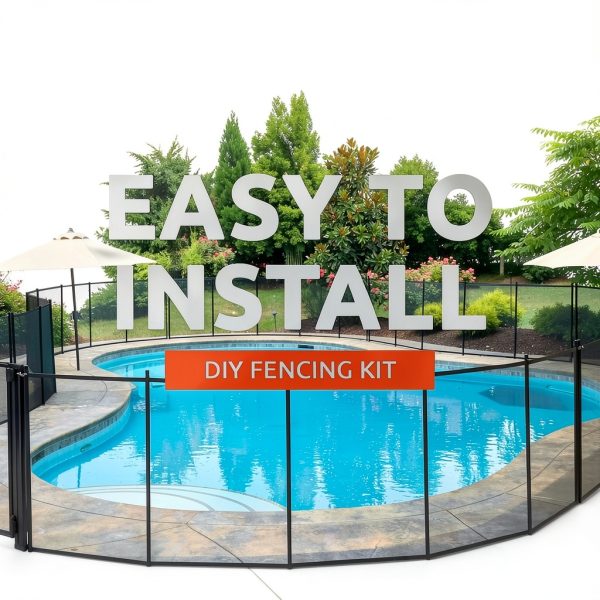 Pool Fence DIY by Life Saver Fencing Section Kit, 4 x 12-Feet, Black-1